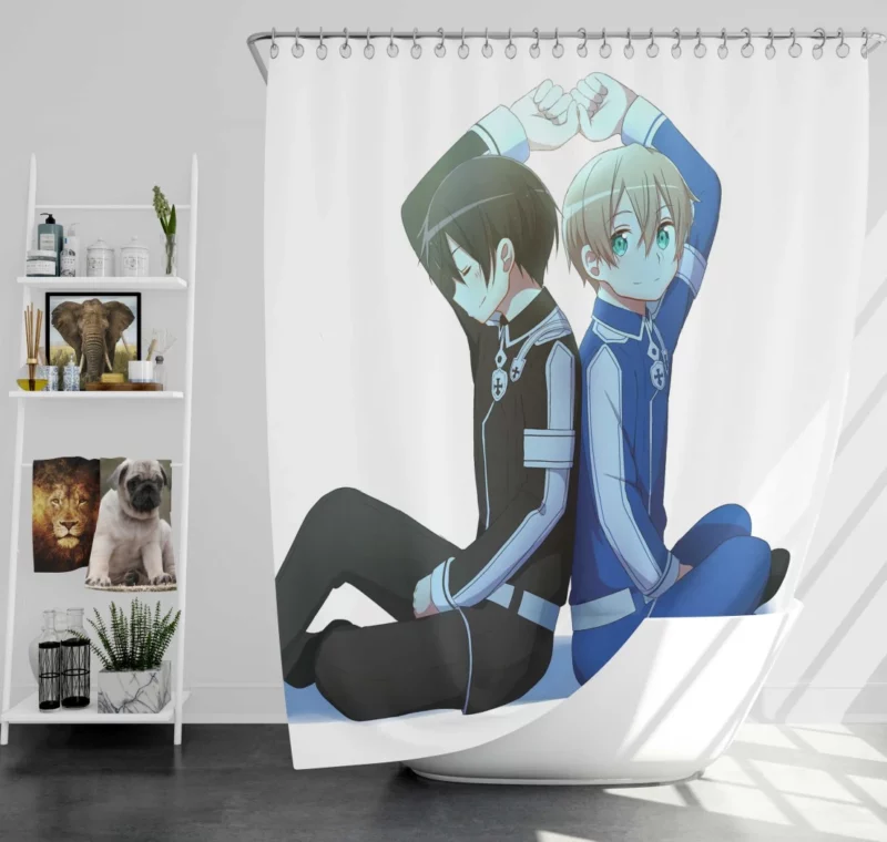 Kirito & Eugeo Swordsmen Bond Anime Shower Curtain