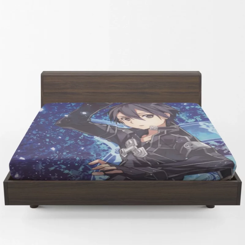 Kirito Exploits in VR Worlds Anime Fitted Sheet 1