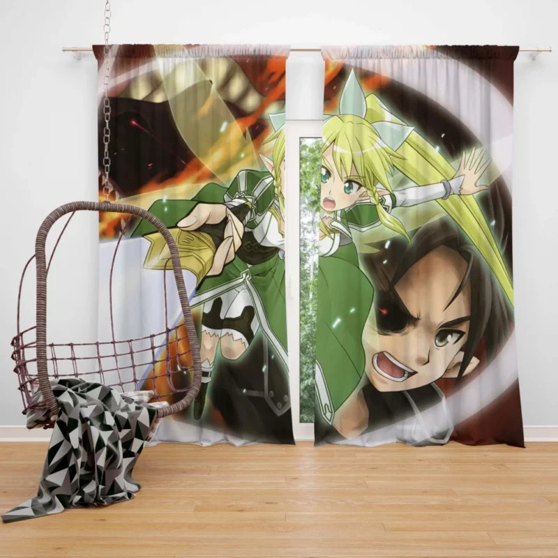 Kirito Leafa and Adventure in ALO Anime Curtain