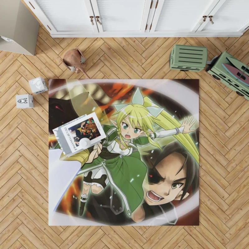 Kirito Leafa and Adventure in ALO Anime Rug