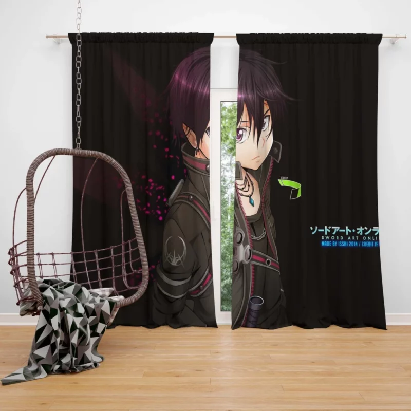 Kirito Mastery in Sword Art Anime Curtain