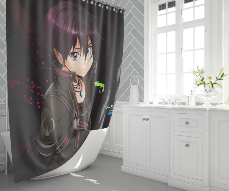 Kirito Mastery in Sword Art Anime Shower Curtain 1