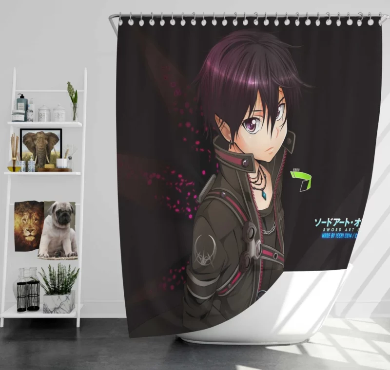 Kirito Mastery in Sword Art Anime Shower Curtain