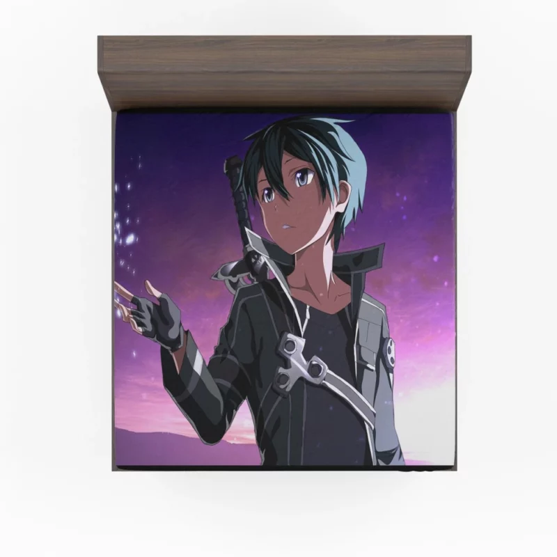 Kirito Quest for Virtual Victory Anime Fitted Sheet