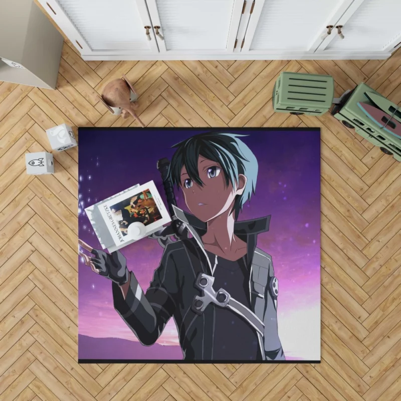 Kirito Quest for Virtual Victory Anime Rug