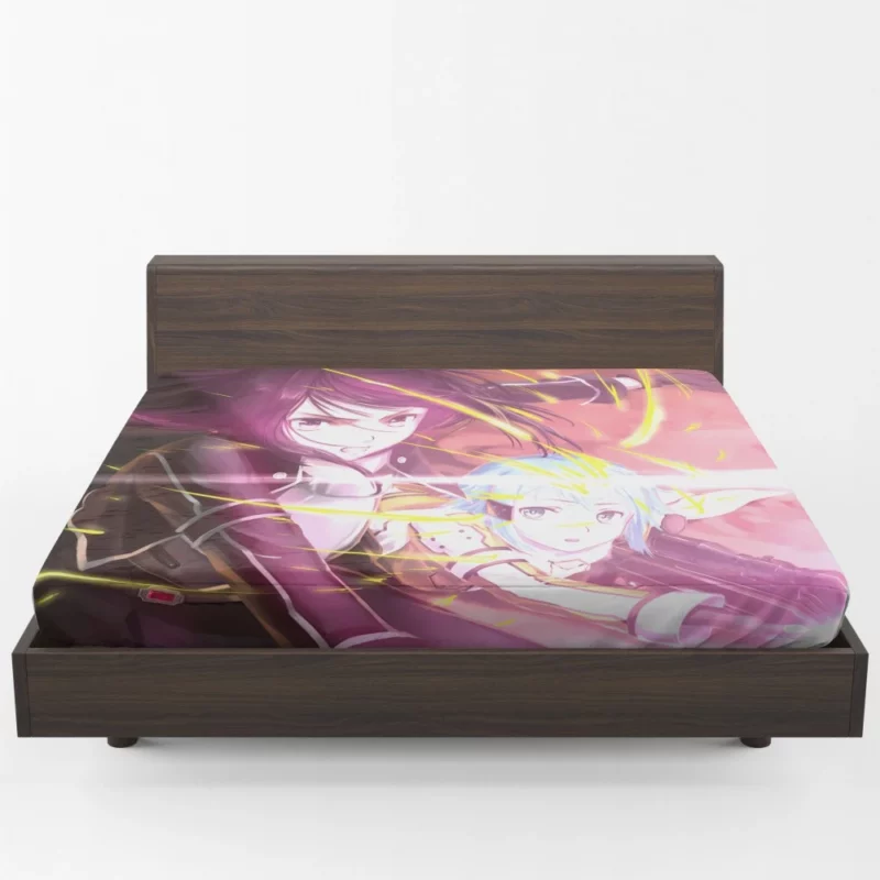 Kirito Sinon and Shino Dynamic Trio Anime Fitted Sheet 1