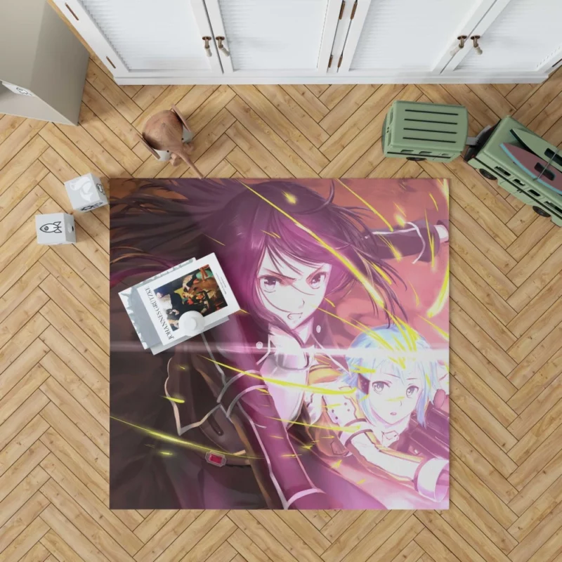 Kirito Sinon and Shino Dynamic Trio Anime Rug