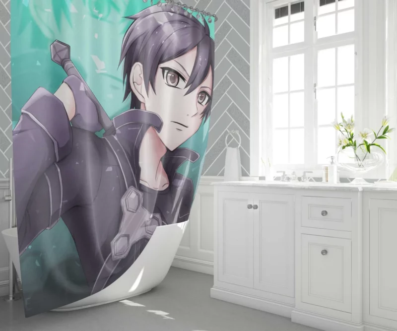 Kirito Sword Art Chronicles Anime Shower Curtain 1