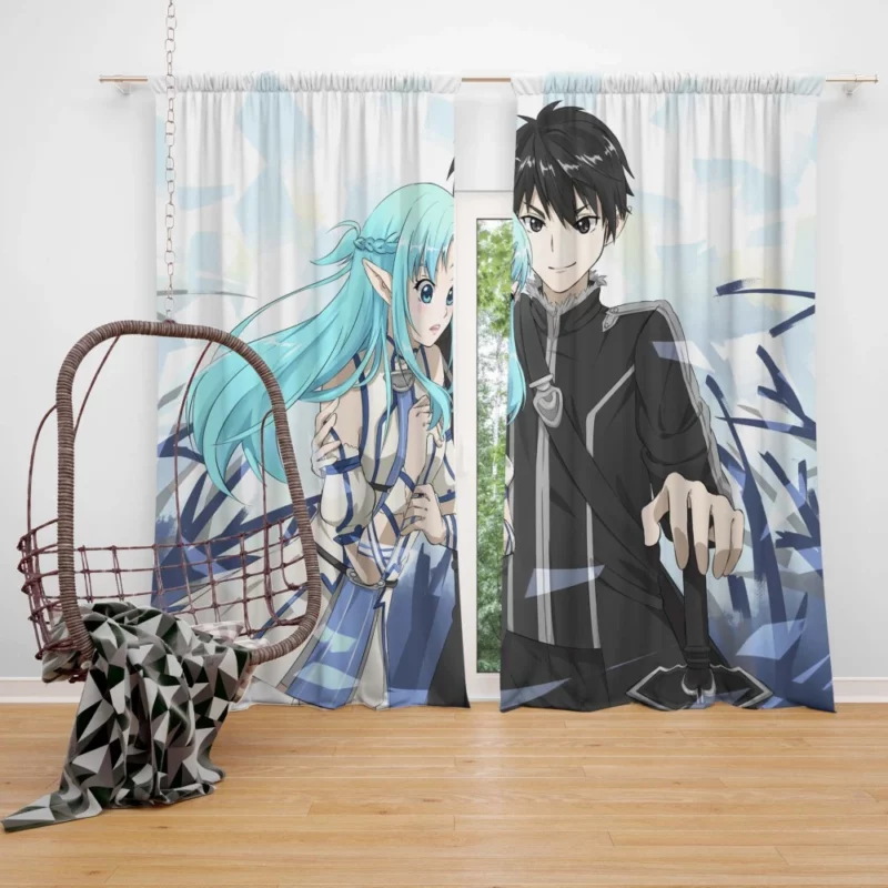 Kirito and Asuna ALO Adventure Anime Curtain