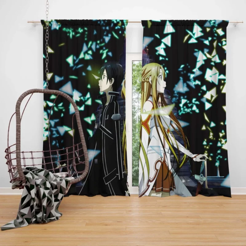 Kirito and Asuna Aincrad Heroes Anime Curtain