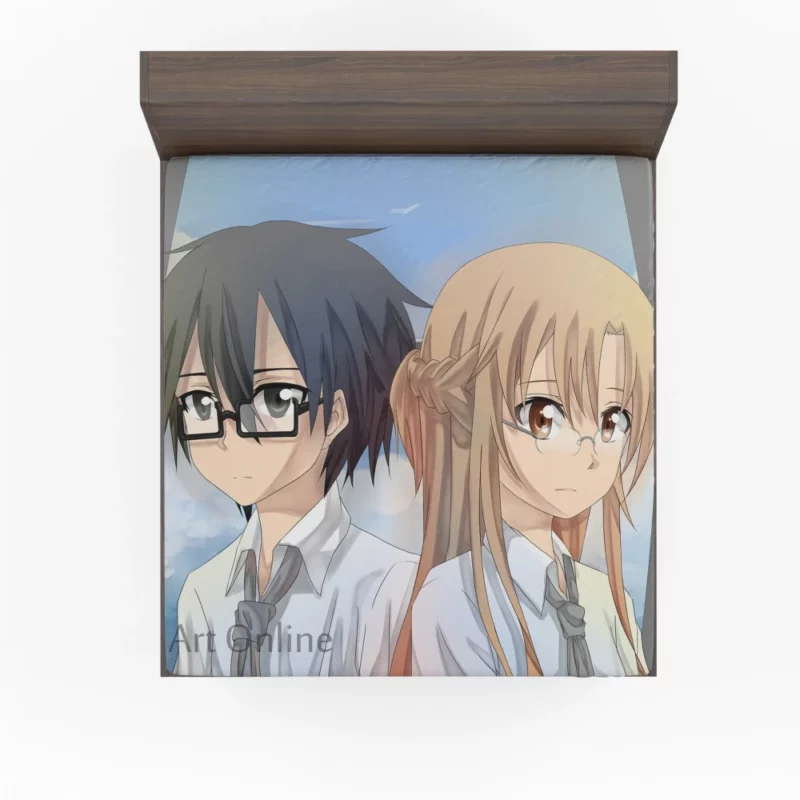 Kirito and Asuna Chronicles of Adventure Anime Fitted Sheet