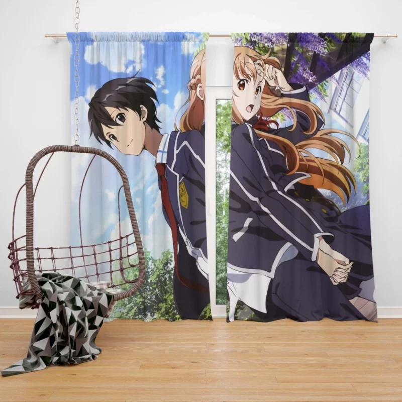 Kirito and Asuna Enduring Connection Anime Curtain