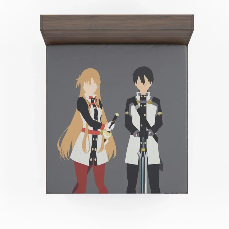 Kirito and Asuna Flower-Adorned Journey Anime Fitted Sheet