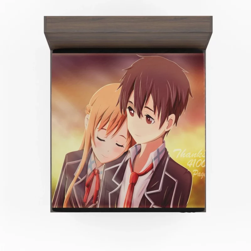 Kirito and Asuna Iconic Anime Duo Fitted Sheet
