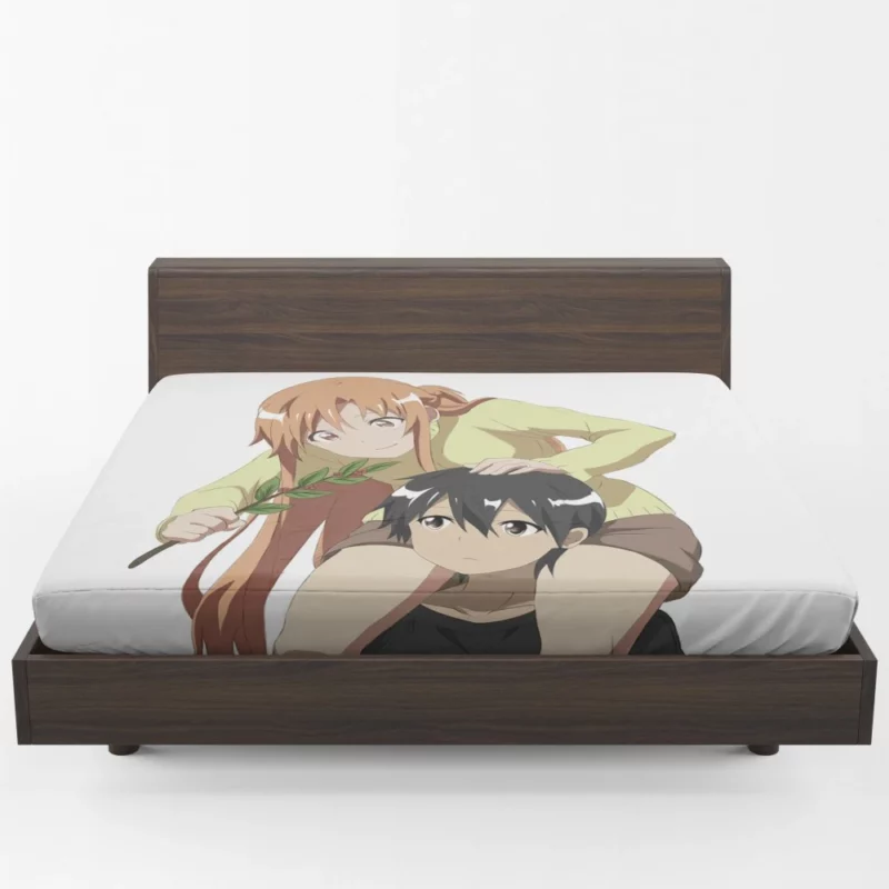 Kirito and Asuna Iconic Pair Anime Fitted Sheet 1