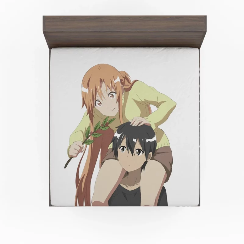 Kirito and Asuna Iconic Pair Anime Fitted Sheet