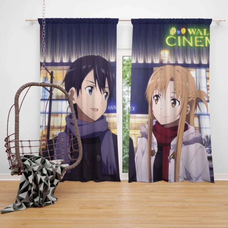 Kirito and Asuna Ordinal Scale Adventure Anime Curtain