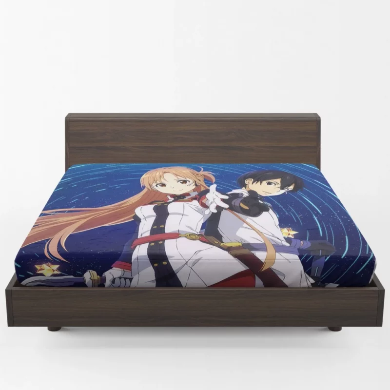 Kirito and Asuna Ordinal Scale Quest Anime Fitted Sheet 1