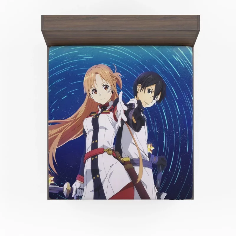 Kirito and Asuna Ordinal Scale Quest Anime Fitted Sheet