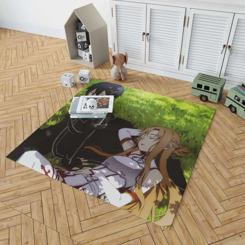 Kirito and Asuna Partnership Anime Rug 1