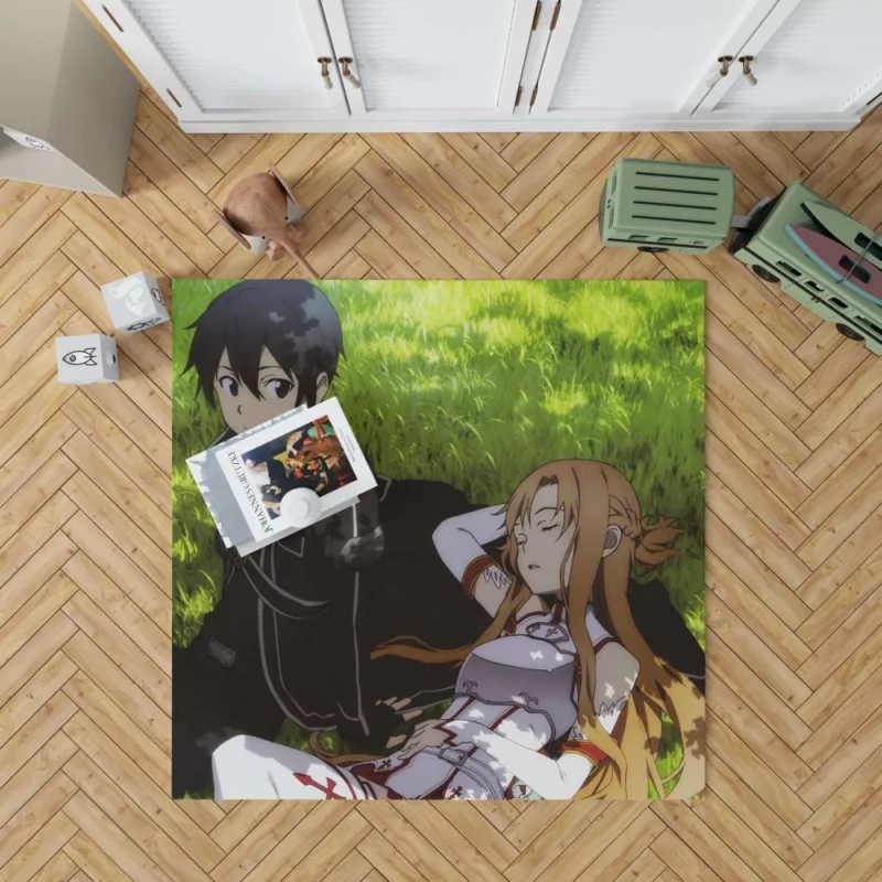 Kirito and Asuna Partnership Anime Rug