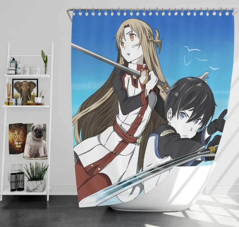 Kirito and Asuna Quest in Ordinal Scale Anime Shower Curtain