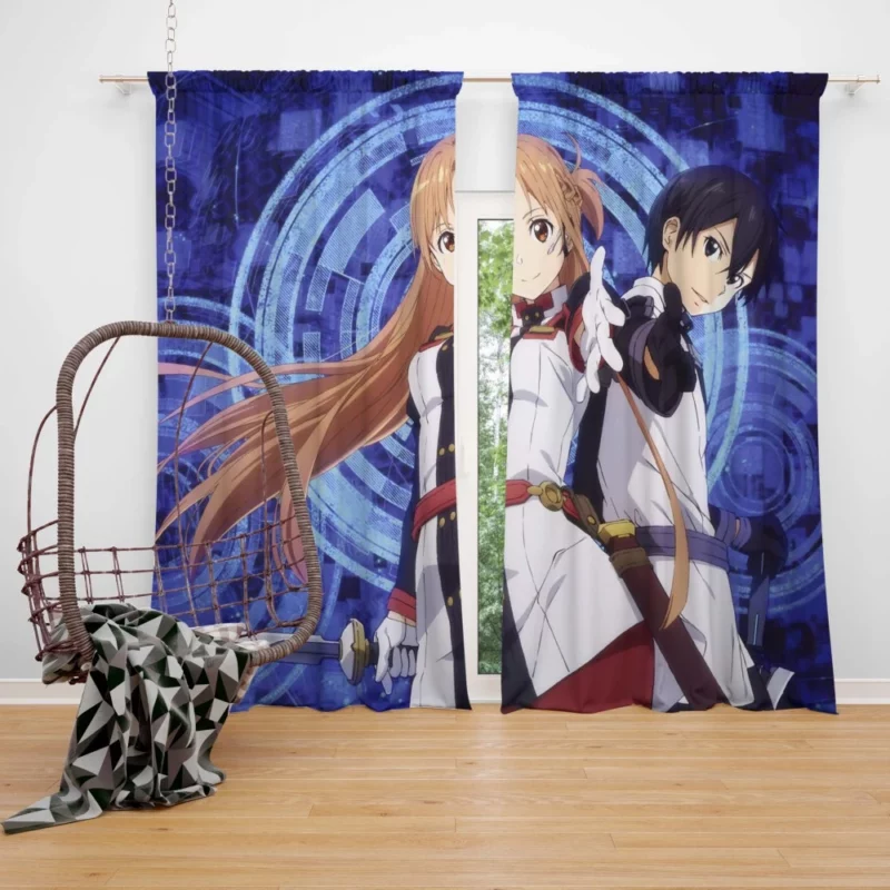 Kirito and Asuna Together in Ordinal Scale Anime Curtain