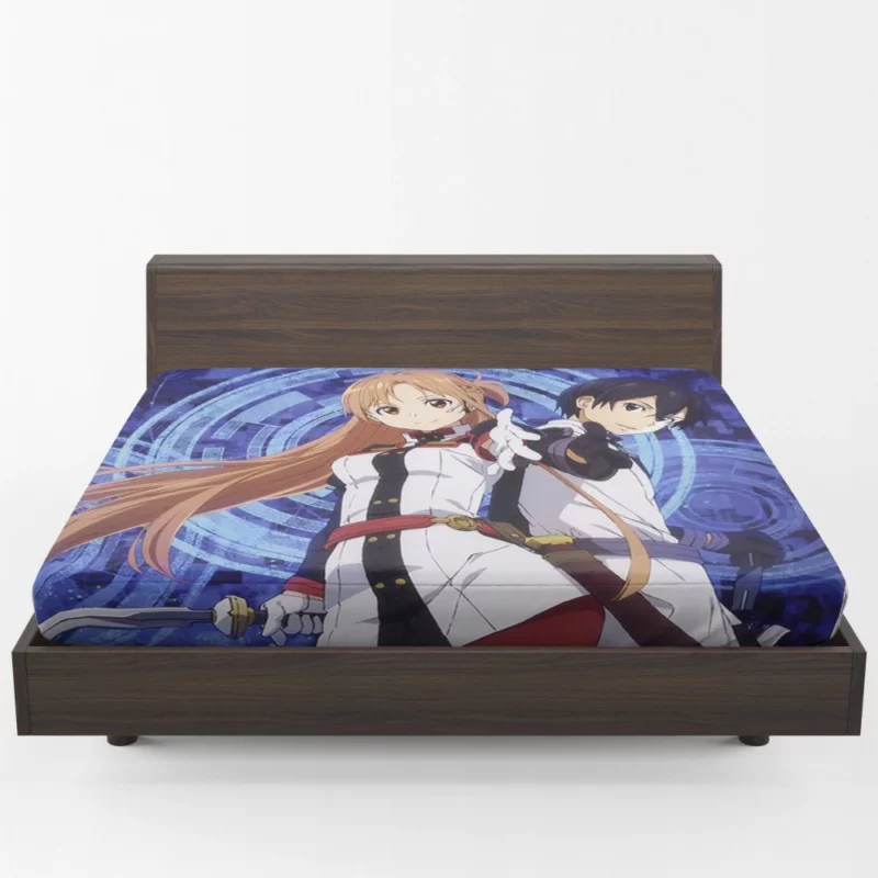 Kirito and Asuna Together in Ordinal Scale Anime Fitted Sheet 1