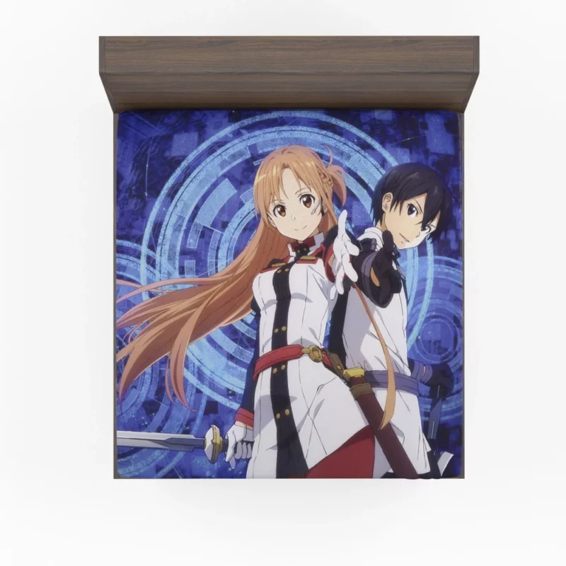 Kirito and Asuna Together in Ordinal Scale Anime Fitted Sheet