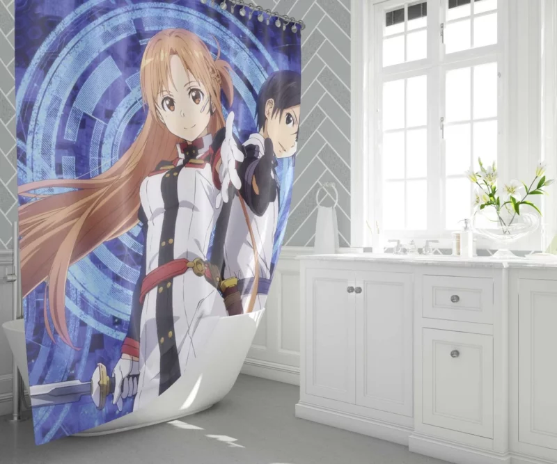 Kirito and Asuna Together in Ordinal Scale Anime Shower Curtain 1