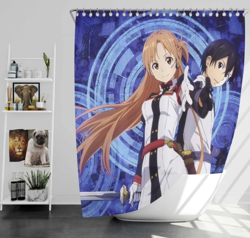 Kirito and Asuna Together in Ordinal Scale Anime Shower Curtain