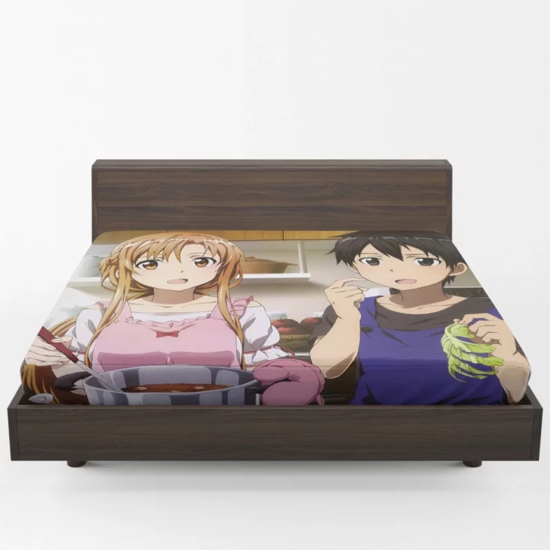 Kirito and Asuna Unbreakable Bond Anime Fitted Sheet 1