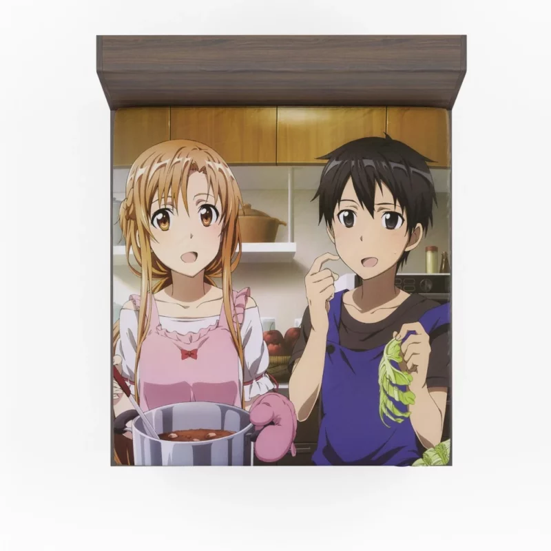 Kirito and Asuna Unbreakable Bond Anime Fitted Sheet