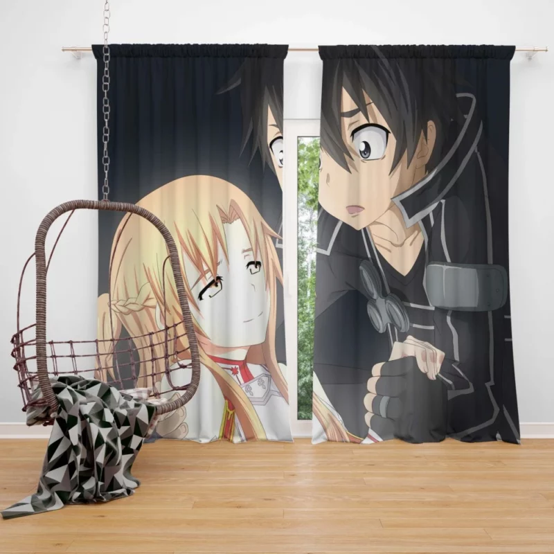 Kirito and Asuna VR Legends Anime Curtain