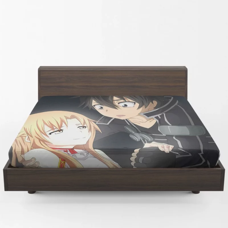 Kirito and Asuna VR Legends Anime Fitted Sheet 1