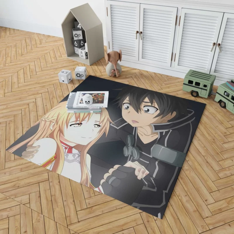 Kirito and Asuna VR Legends Anime Rug 1