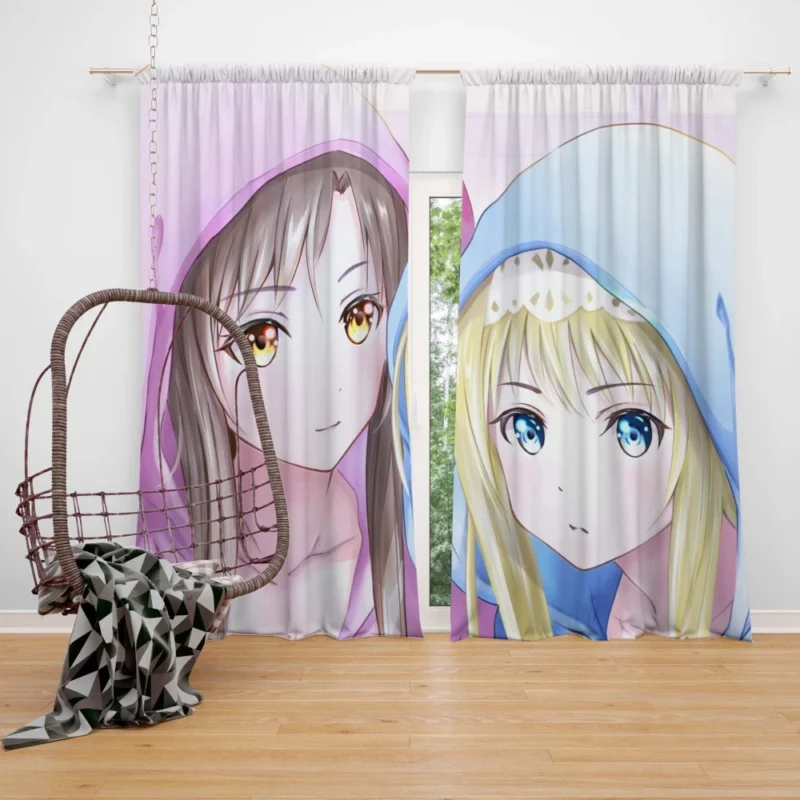 Kirito and Asuna Virtual Reality Heroes Anime Curtain