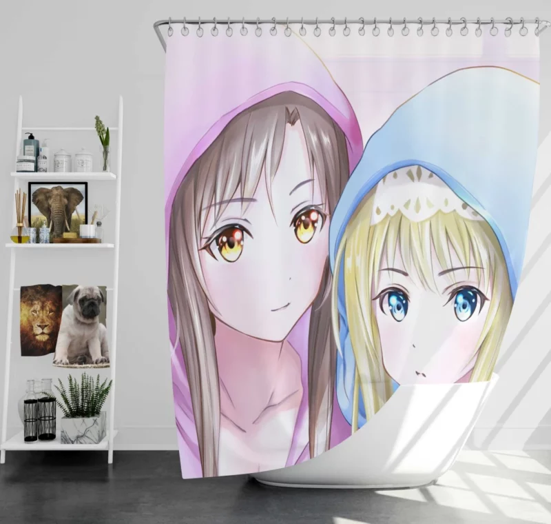 Kirito and Asuna Virtual Reality Heroes Anime Shower Curtain