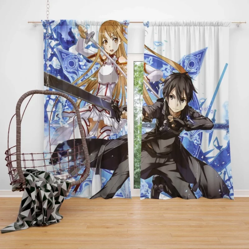 Kirito and Asuna Virtual Reality Saga Anime Curtain