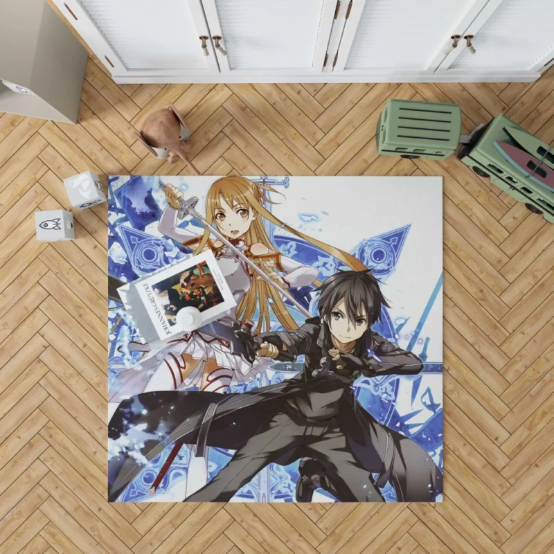 Kirito and Asuna Virtual Reality Saga Anime Rug