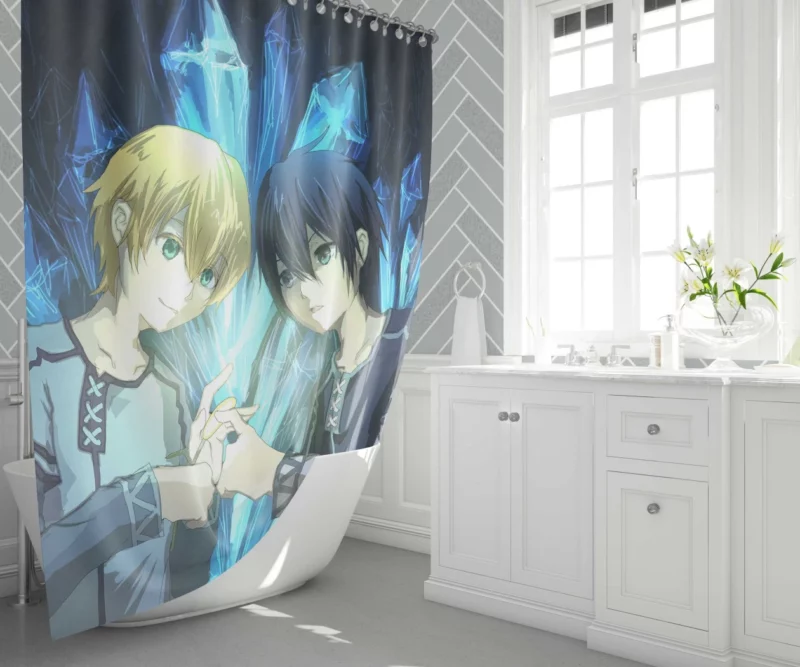 Kirito and Eugeo Sword Art Adventure Anime Shower Curtain 1