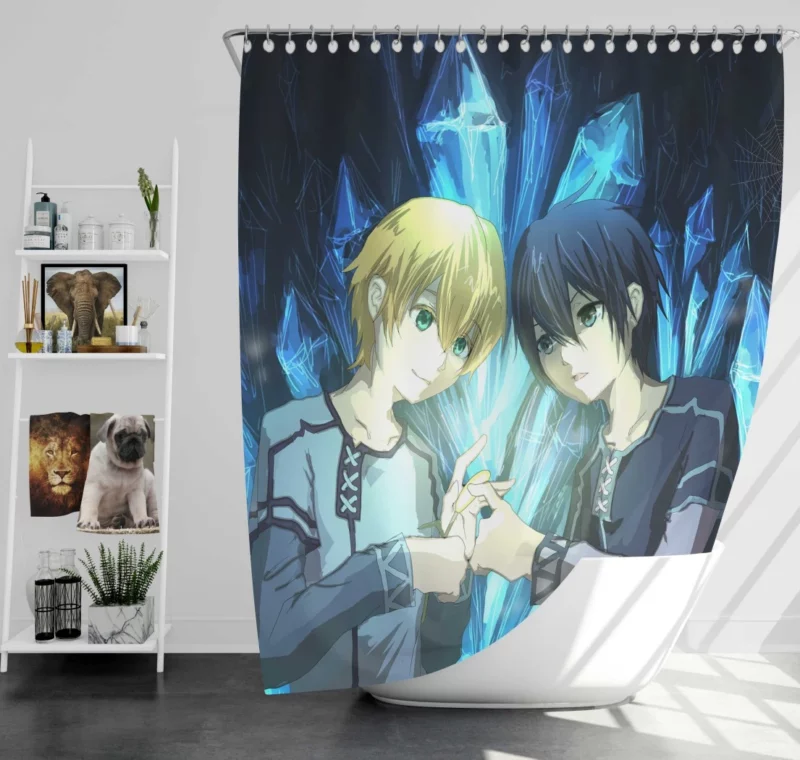 Kirito and Eugeo Sword Art Adventure Anime Shower Curtain