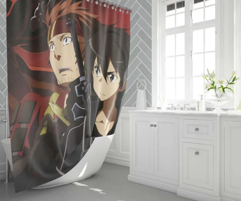 Kirito and Klein Sword Art Bond Anime Shower Curtain 1