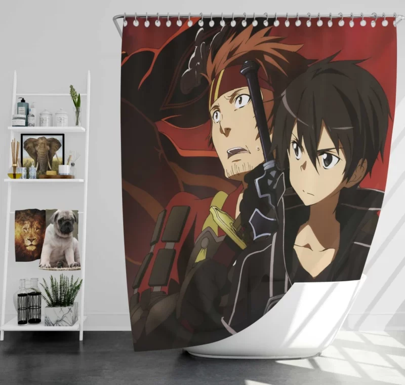 Kirito and Klein Sword Art Bond Anime Shower Curtain