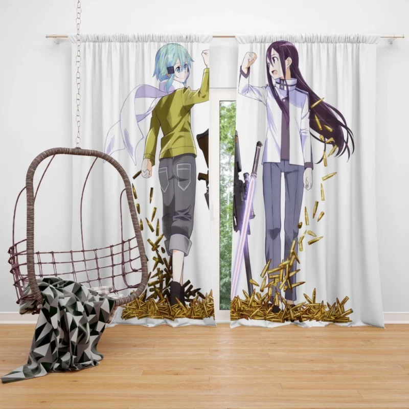 Kirito and Sinon Fierce Partners Anime Curtain