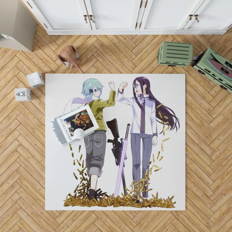 Kirito and Sinon Fierce Partners Anime Rug