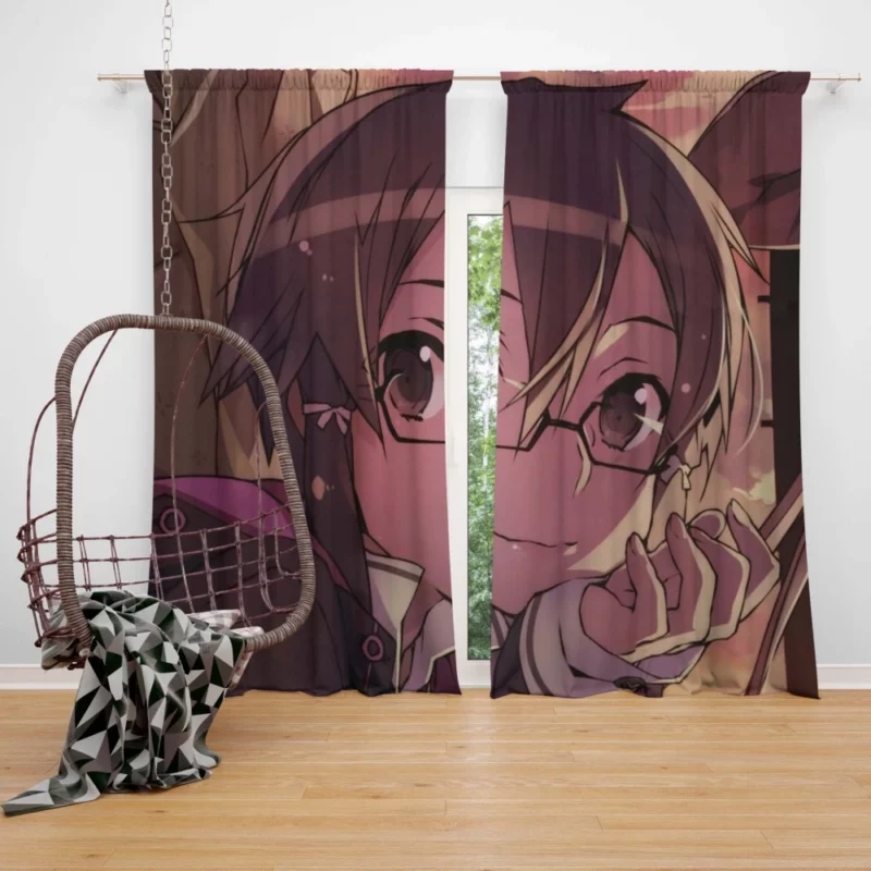 Kirito and Sinon Online Companions Anime Curtain