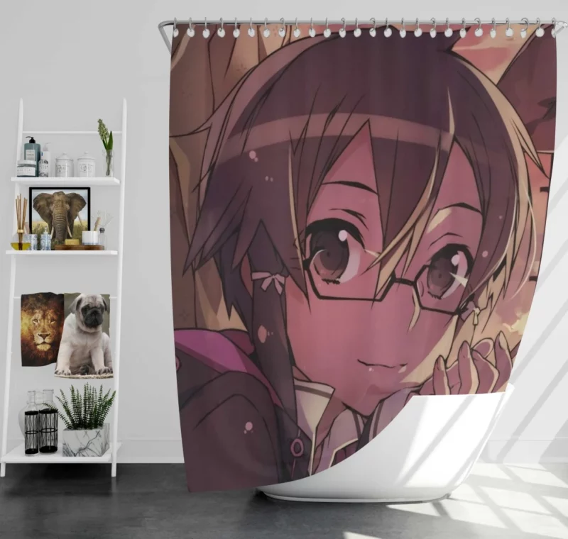 Kirito and Sinon Online Companions Anime Shower Curtain