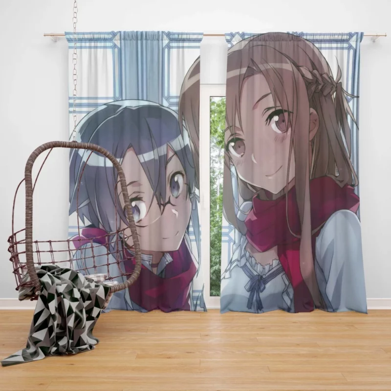 Kirito and Sinon Virtual Allies Anime Curtain