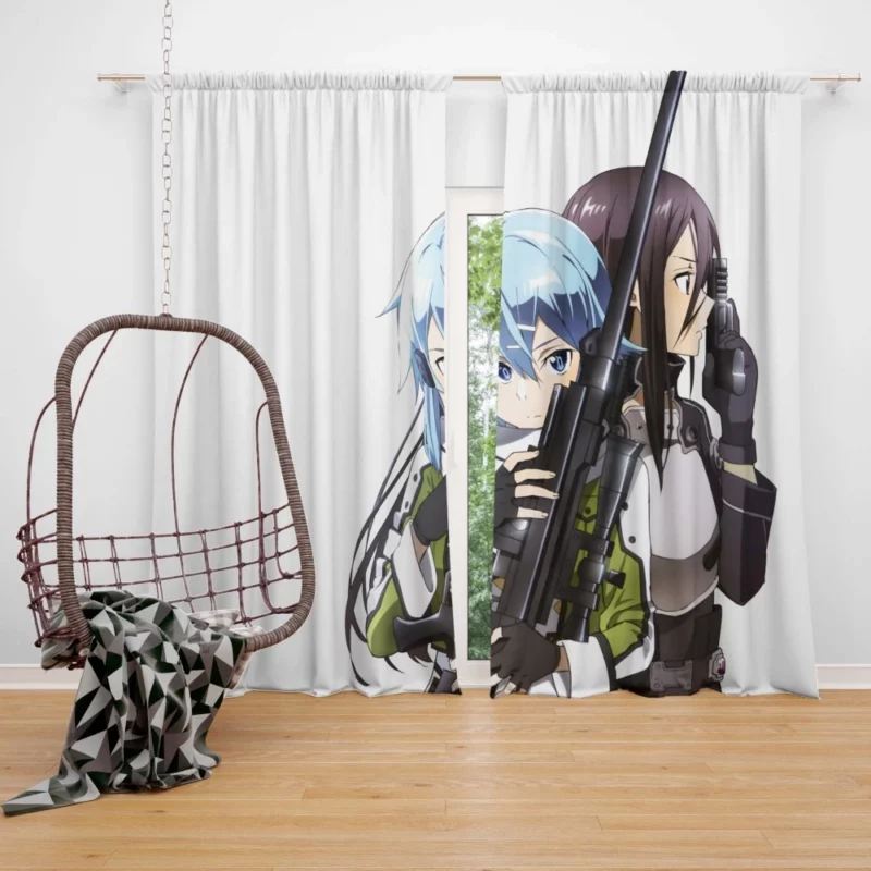 Kirito and Sinon Virtual Heroes Anime Curtain